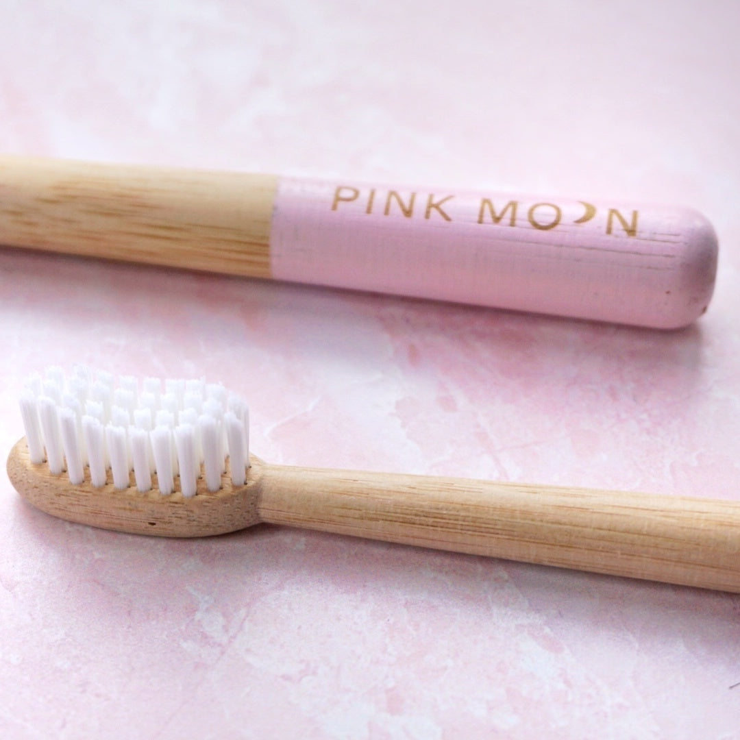 Pink Moon bamboo toothbrush