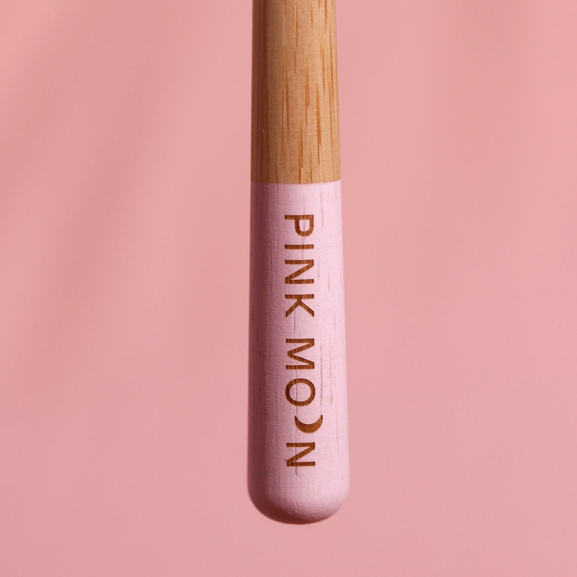 Pink Moon bamboo toothbrush pink handle