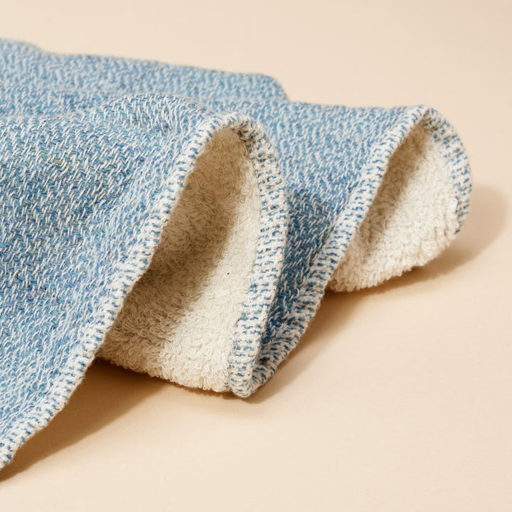 Organic Cotton Linen Japanese Hand Towel Blue - Morihata - Pink Moon