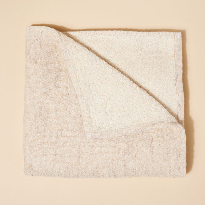 Organic Cotton Linen Japanese Hand Towel Cream - Morihata - Pink Moon